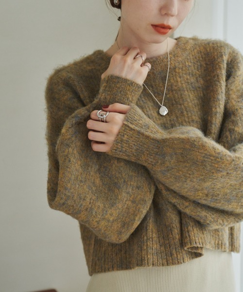 「hinari」 長袖ニット FREE イエロー レディース_画像5