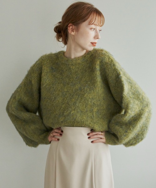 「hinari」 長袖ニット FREE イエロー レディース_画像9