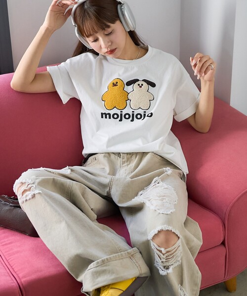 PUBLUX（パブリュクス） 半袖Tシャツ フリ- オフホワイト レディース