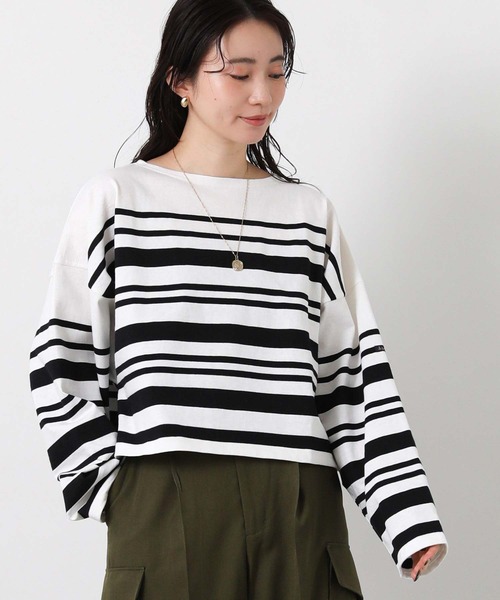 Le Minor（ルミノア） tシャツ ルミノアボーダーショートカットソー