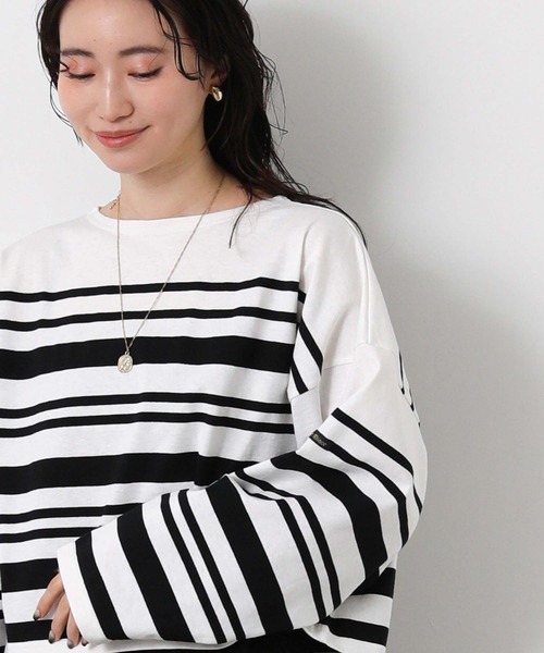 Le Minor（ルミノア） tシャツ ルミノアボーダーショートカットソー
