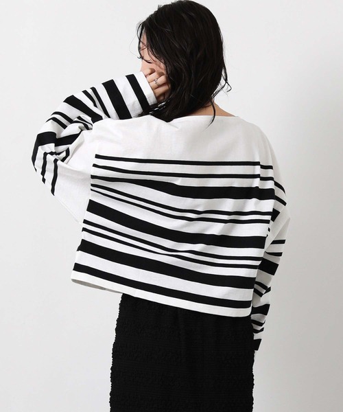 Le Minor（ルミノア） tシャツ ルミノアボーダーショートカットソー