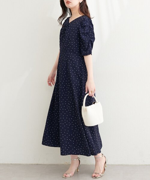 natural couture ワンピース Vネックギャザーワンピース : ZOZOTOWN