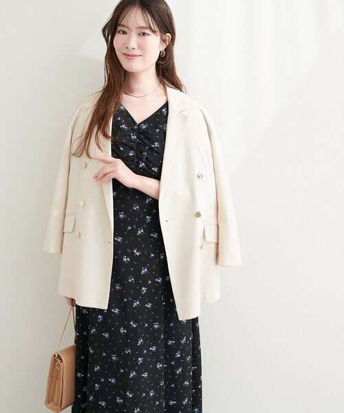 natural couture ワンピース Vネックギャザーワンピース : ZOZOTOWN