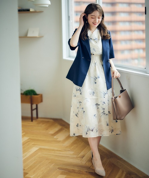 「12Twelve Agenda」 半袖ワンピース M ネイビー レディース_画像7
