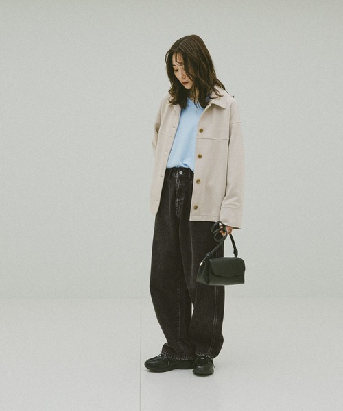 「GLOBAL WORK」 デニムパンツ LARGE ブラック レディース_画像4