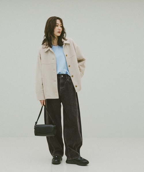 「GLOBAL WORK」 デニムパンツ LARGE ブラック レディース_画像6