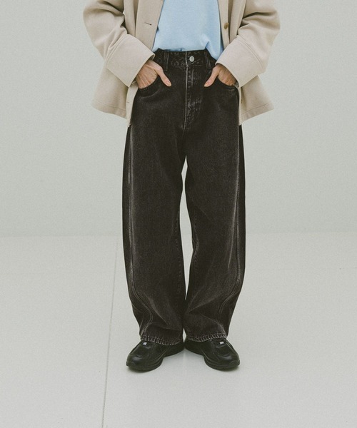 「GLOBAL WORK」 デニムパンツ LARGE ブラック レディース_画像7