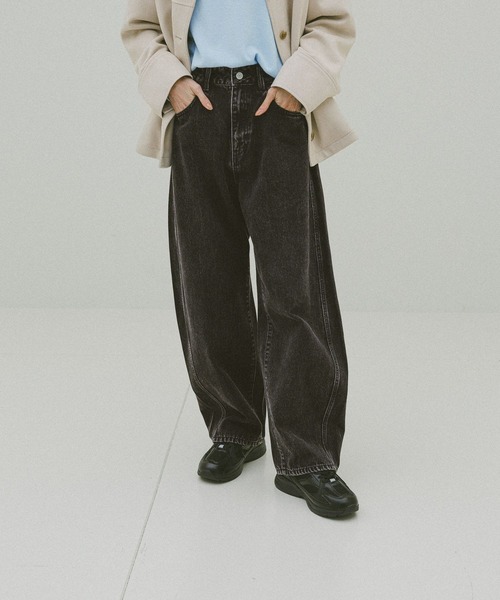 「GLOBAL WORK」 デニムパンツ LARGE ブラック レディース_画像8