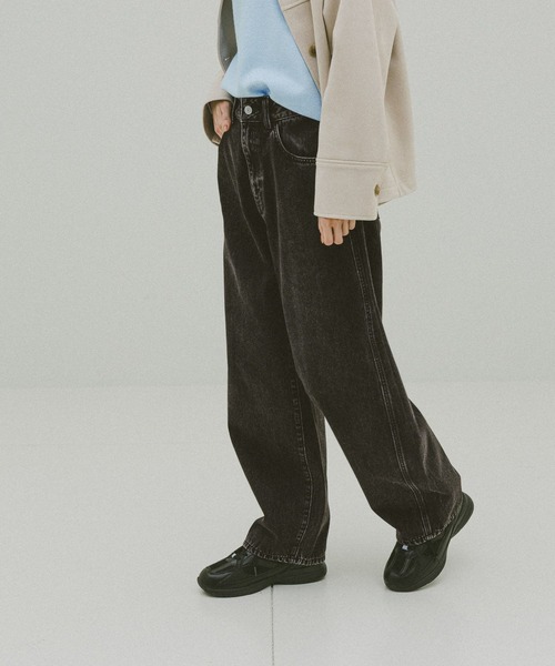 「GLOBAL WORK」 デニムパンツ LARGE ブラック レディース_画像9
