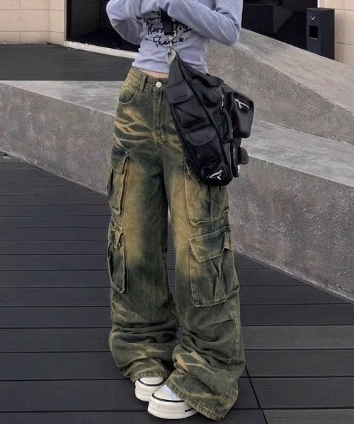 lilful ワイドパンツ カーゴパンツ 「26年春夏新作」Y2Kデザイン