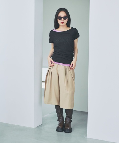 ワイドパンツ ハーフパンツ パンツ 短パン ディープタックハーフパンツ/782981 レディース | JEANASIS | 06