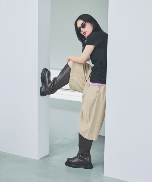 ワイドパンツ ハーフパンツ パンツ 短パン ディープタックハーフパンツ/782981 レディース | JEANASIS | 07
