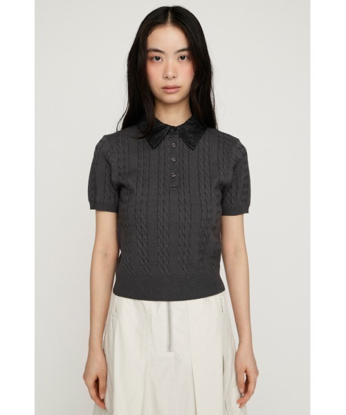 SLY（スライ） ニット セーター COLLAR DOCKING KNIT TOPS カラー