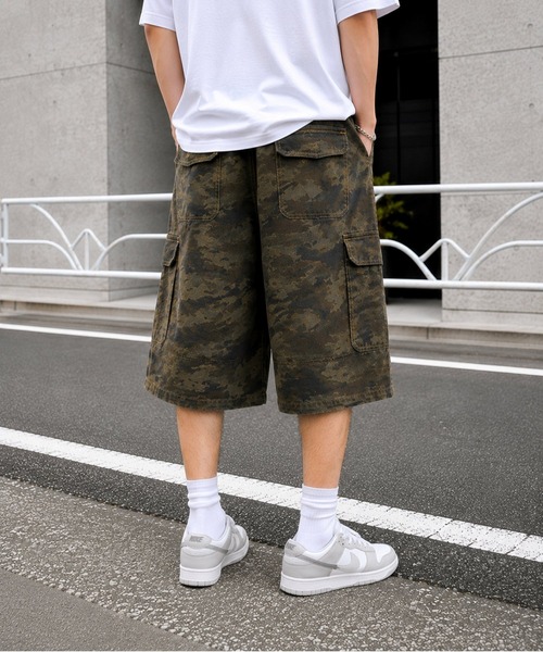 ブリーフィング　ハーフパンツ　短パン　グレー　カモフラ　迷彩柄　M〜L相当 Bling Leads ハーフパンツ ジーンズ 短パン 「Bls」 「ZM」「Bling