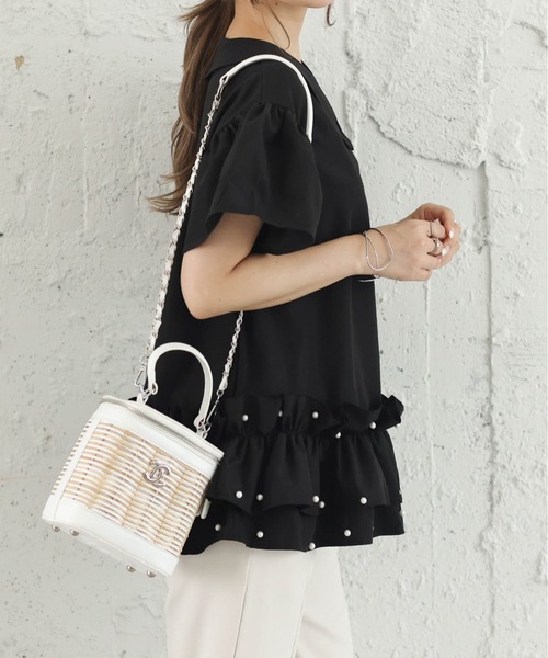 「SUGAR BISKET」 「La-gemme」半袖ブラウス フリー ブラック レディース_画像8