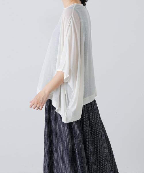 「かぐれ」 7分袖カットソー FREE グレー レディース_画像5