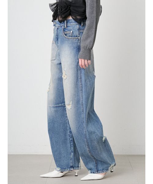 「SORIN」 デニムパンツ 38 ライトピンク レディース_画像3