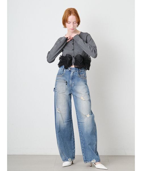 「SORIN」 デニムパンツ 38 ライトピンク レディース_画像8