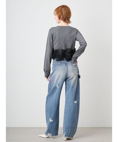 「SORIN」 デニムパンツ 38 ライトピンク レディース_画像9