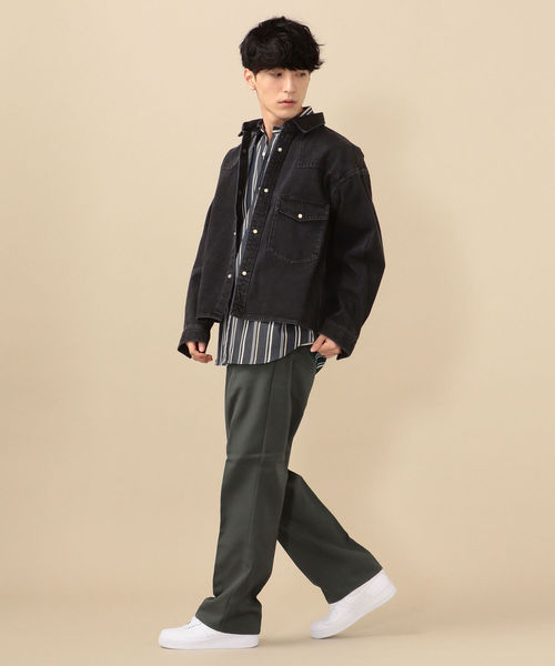■新品【シップス/SHIPS】極上コットンツイルパンツ 秋冬 起毛 黒44(S) SHIPS（シップス） パンツ SC: TC スタプレツイル フレア パンツ