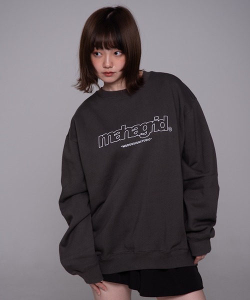 トレーナー スウェット 「mahagrid/マハグリッド」THIRD LOGO CREWNECK/サードロゴクルーネックスウェットシャツ レディース mahagrid/マハグリッド』THIRD LOGO CREWNECK/サードロゴクルー