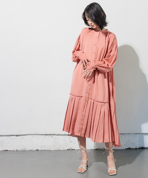 PLEATS PLEASE チュニック　春色サーモンピンク PLEATS PLEASE チュニック 春色サーモンピンク （PLEATS PLEASE