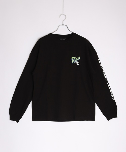 Ed Hardy（エド・ハーディー） tシャツ 袖プリントロンTEE メンズ