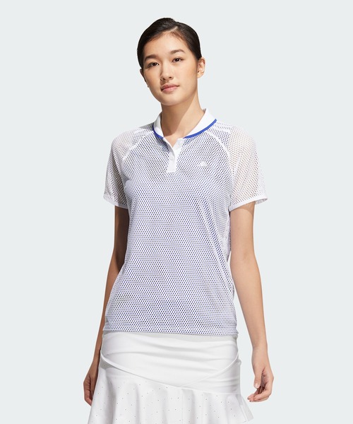 adidas - 新品　adidas　メッシュ レイヤード 半袖 ポロシャツ Tシャツ　吸汗速乾 adidas ポロシャツ ポロ メッシュレイヤード スリーストライプス
