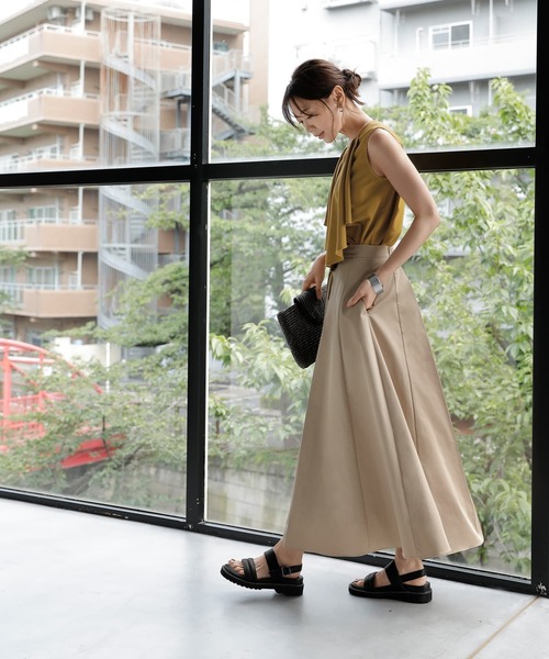 人気特価激安 STYLE ラッフルドレープノースリーブ シャツ ブラウス DELI レディースウェア
