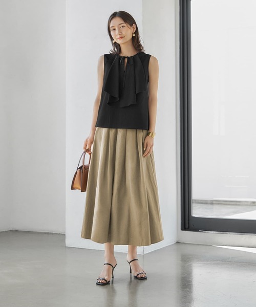 ブラウス シャツ ラッフルドレープノースリーブブラウス レディース STYLE DELI ブラウス シャツ ラッフルドレープノースリーブ