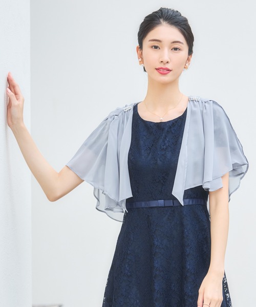 DRESS+（ドレスプラス） カーディガン 半袖 ボレロ パーティーボレロ