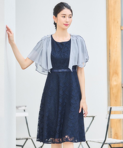 DRESS+（ドレスプラス） カーディガン 半袖 ボレロ パーティーボレロ