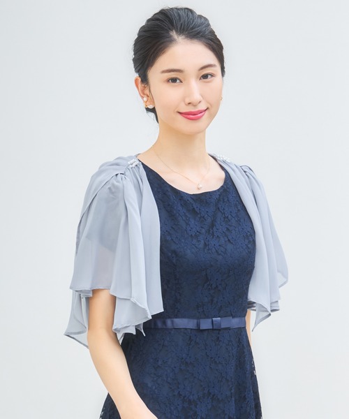 DRESS+（ドレスプラス） カーディガン 半袖 ボレロ パーティーボレロ