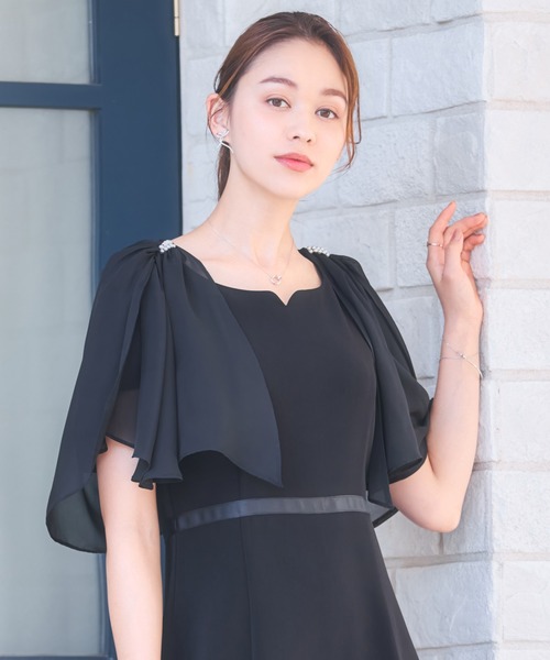 DRESS+（ドレスプラス） カーディガン 半袖 ボレロ パーティーボレロ