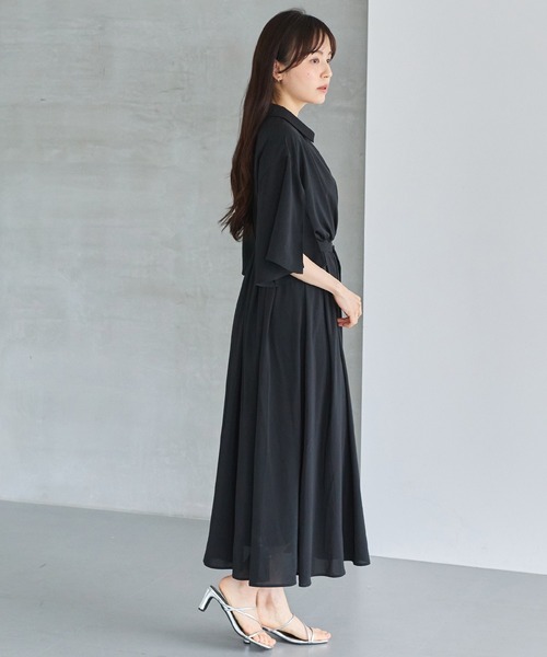 LAVEANGE（ラビアンジェ） ワンピース 夏 半袖 袖スリットカシュクール