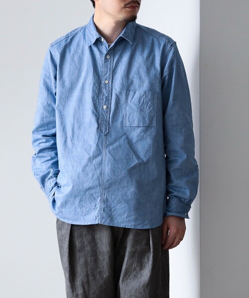 tsuzuli シャンブレー シャツ サイズ2 7623[56 INDIGO CHAMBRAY