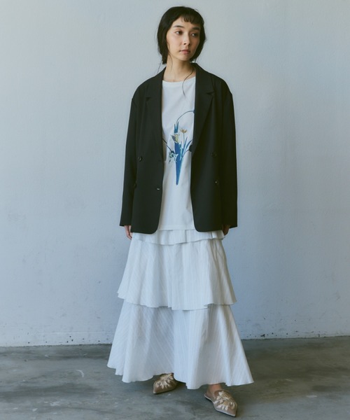 Libra Cue tシャツ Tシャツ フラワープリントロングスリーブ