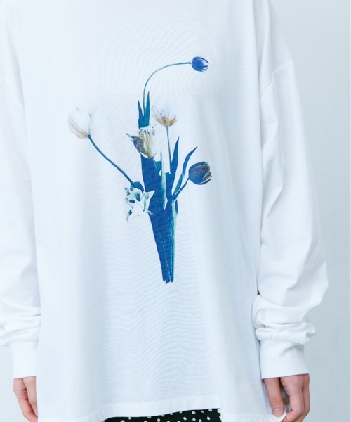 大きいサイズ・フラワープリントカットソー セール】フラワープリントロンTee（Tシャツ/カットソー）｜earth