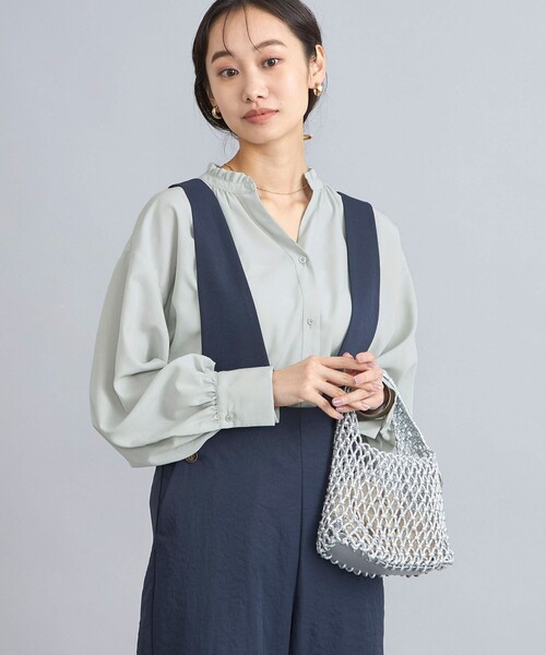 バックシャーリングスキッパーチュニックブラウス coen（コーエン） ブラウス シャツ バックシャーリングスキッパー