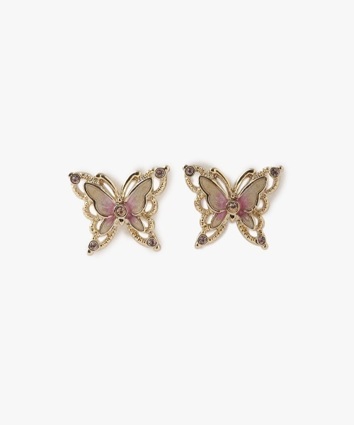 蝶 三日月モチーフ ピアス（ピアス（両耳用））｜ANNA SUI