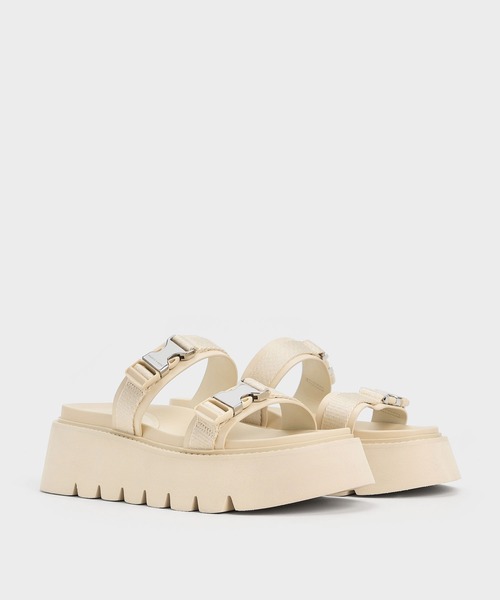 CHARLES&KEITH◆チャンキー フラットフォーム サンダル◆送料込 Jadis ジェイディス チャンキーフラットフォームサンダル