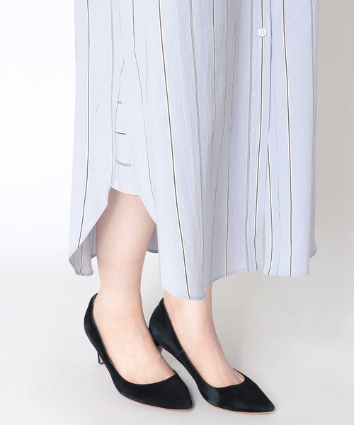 Jines（ジネス） ワンピース マルチストライプ シャツワンピース