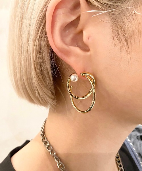 amplis（アンプリス） ピアス ダブルサークルパールピアス/much