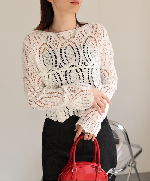 FETICO レース編みニットトップス FETICOのLACE KNIT BODYSUIT