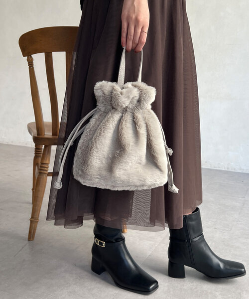 Chez toi（シェトワ） トートバッグ ファー巾着BAG レディース