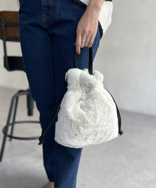 Chez toi（シェトワ） トートバッグ ファー巾着BAG レディース
