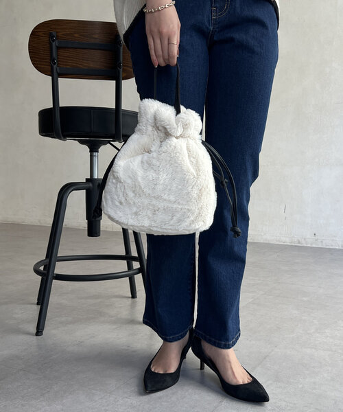 Chez toi（シェトワ） トートバッグ ファー巾着BAG レディース