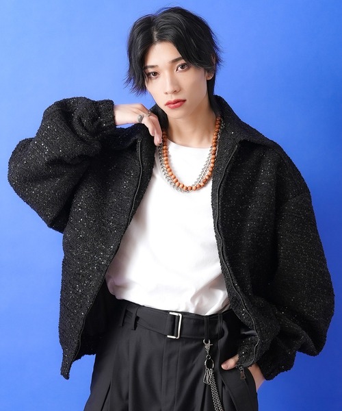 スパンコールツイードジャケット　即日発送 UNITED ARROWS LTD. OUTLET｜スパンコール ツイード ノーカラー