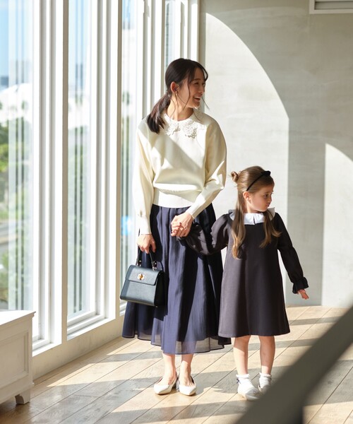 green label relaxing ニット セーター 襟レース 2WAY プル